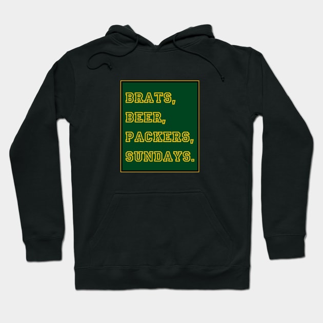 Green Bay Game Day Hoodie by KrissyK